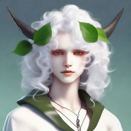 Generate an image of a mysterious character with curly white hair