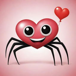 A cartoon spider with hearts in its eyes, smiling joyfully upon seeing another cartoon spider. It appears to be utterly smitten, symbolizing love at first sight.