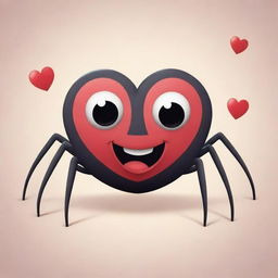 A cartoon spider with hearts in its eyes, smiling joyfully upon seeing another cartoon spider. It appears to be utterly smitten, symbolizing love at first sight.