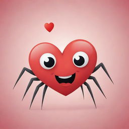 A cartoon spider with hearts in its eyes, smiling joyfully upon seeing another cartoon spider. It appears to be utterly smitten, symbolizing love at first sight.