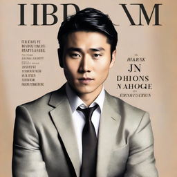 Modify the book cover image to make the affluent Asian man in his twenties look more sexy, while still maintaining the responsible composure of a rich businessman
