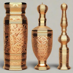 Create an image of a luxurious Arabic perfume bottle