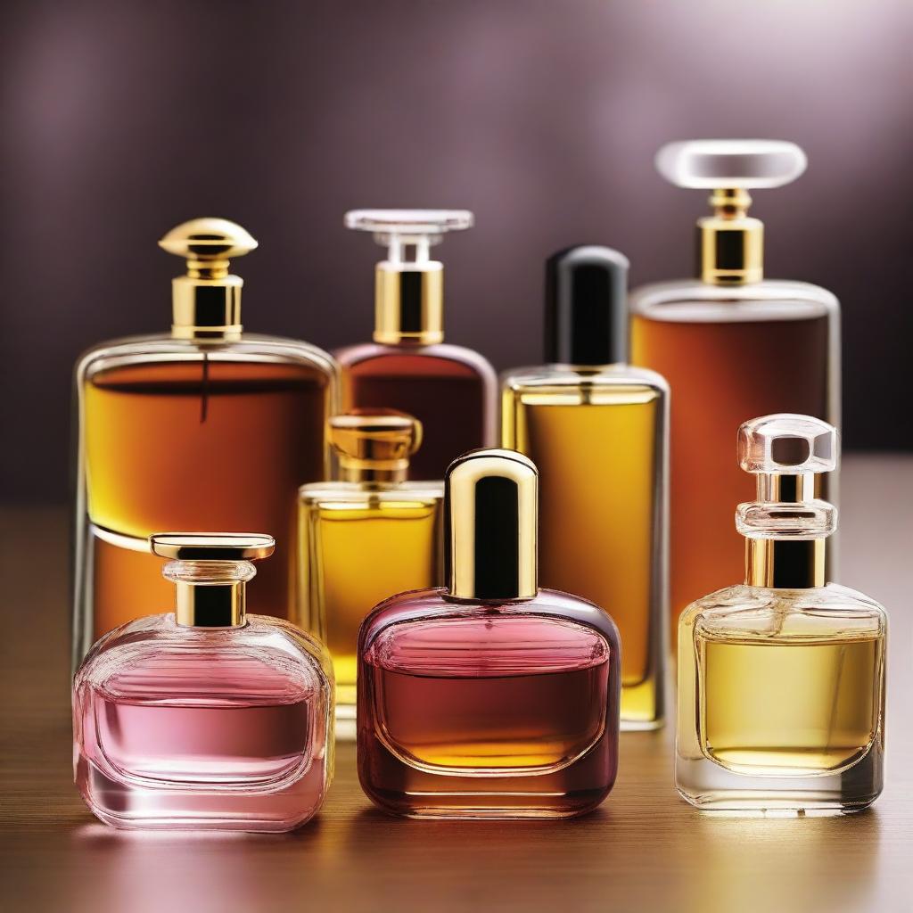 Create an image of various perfumes