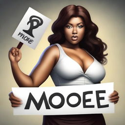 Create an image of a sexy, curvy girl with prominent features, set in an epic fantasy context