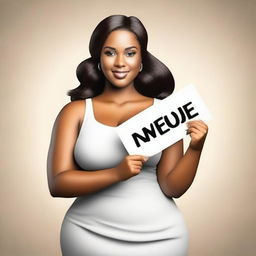 Create a realistic image of a curvy girl who appears affluent