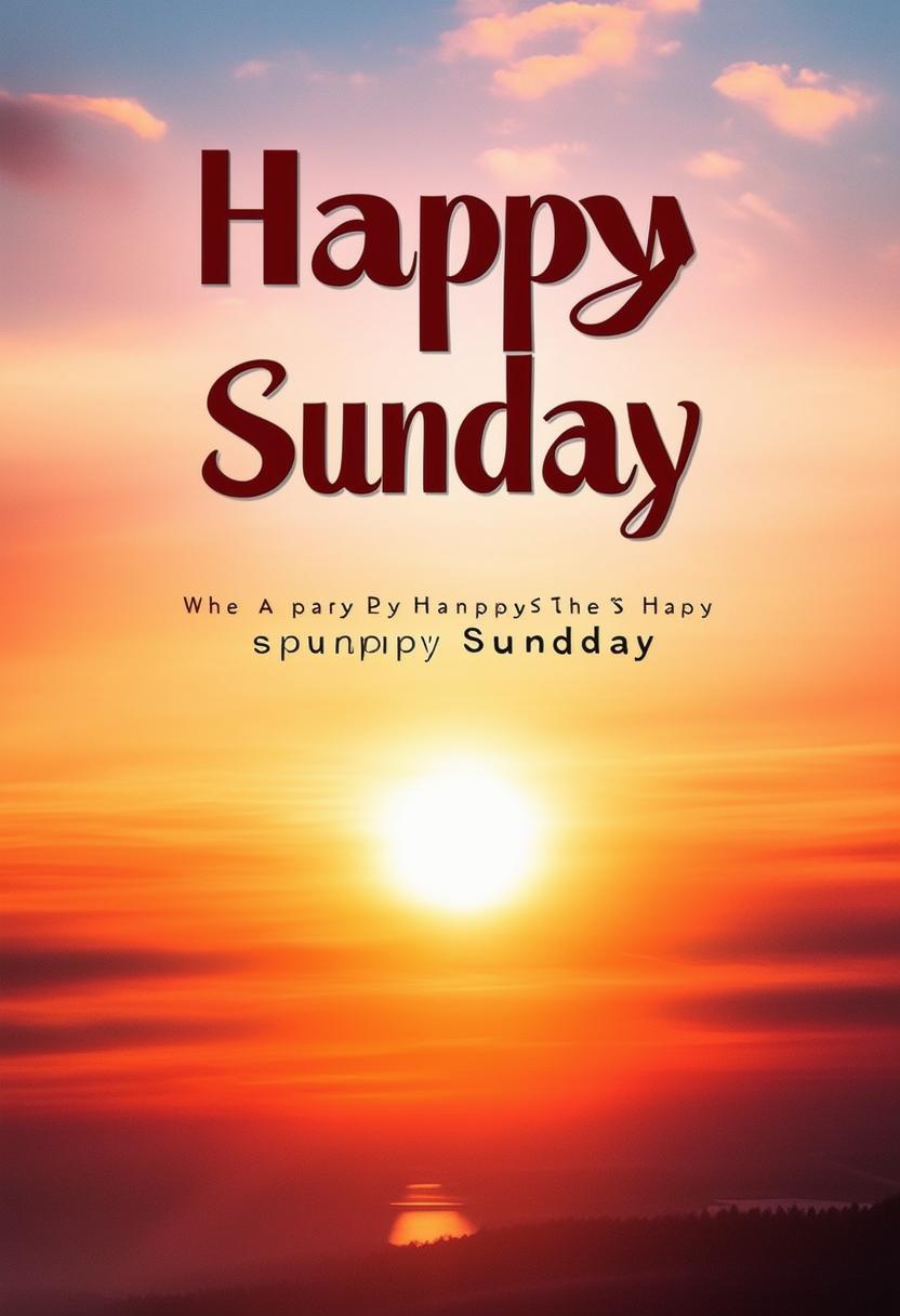 This is a request for a book cover design for a book titled 'Happy Happy Sunday'