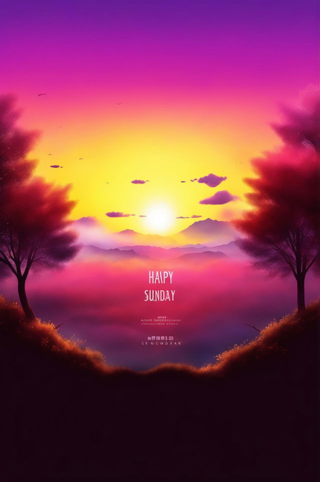 This is a request for a simple movie poster design for a film titled 'Happy Happy Sunday'