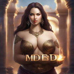Create a high-quality, very realistic image of a curvy girl with a nice body in an epic fantasy setting