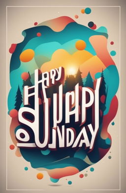 This is a request for a poster design with the phrase 'Happy Happy Sunday'