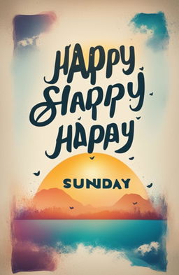 This is a request for a poster design with the phrase 'Happy Happy Sunday'