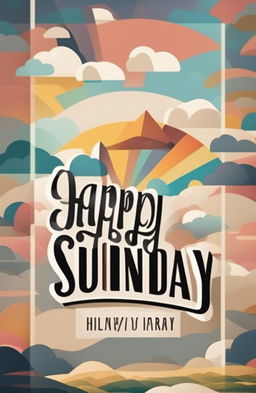 This is a request for a poster design with the phrase 'Happy Happy Sunday'