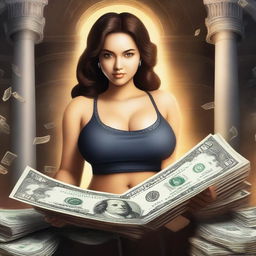 Generate a high-quality, very realistic image of a curvy girl in an epic fantasy setting