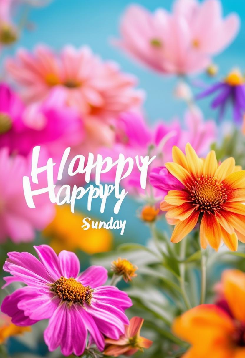 This is a request for a minimalist Christian book cover design for a book titled 'Happy Happy Sunday'
