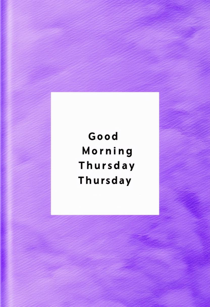 A minimalistic Christian book cover titled "Good Morning Thursday" featuring a high-definition lavender print as the background