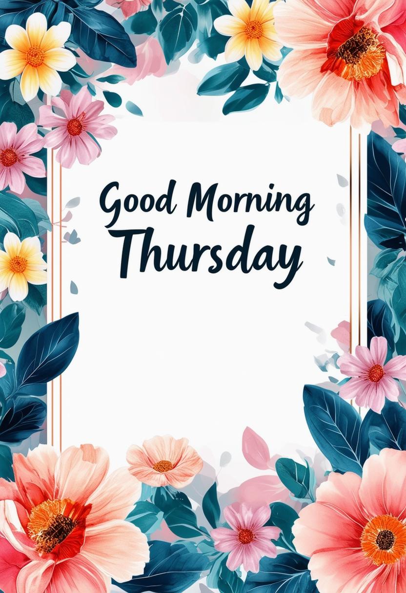 A Christian book cover titled "Good Morning Thursday" with a high-definition floral pattern background.