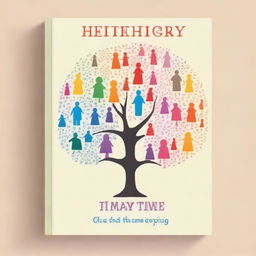 Generate an image of a book cover that features a child's drawing of a family tree