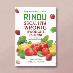 Create a captivating and intriguing book cover for a nutrition mythbusting book titled 'Everything You Need to Know About Eating Right is Wrong'