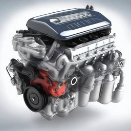 A detailed and realistic image of a car engine