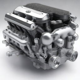 A detailed and realistic image of a car engine