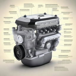 A detailed and realistic image of a car engine