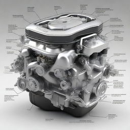 A detailed and realistic image of a car engine