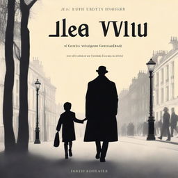 Create a high-quality digital book cover featuring an aesthetic image of a man in a black overcoat walking beside a little boy