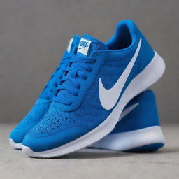 Modern Nike shoes in a striking shade of blue