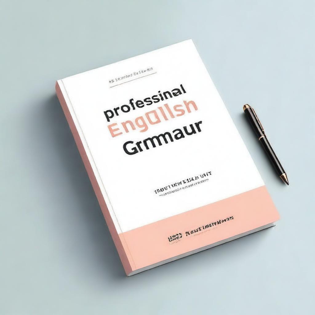 Create a professional and elegant book cover for a book titled 'Professional English Grammar'