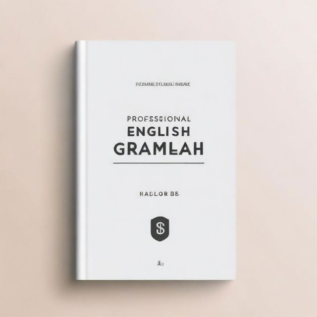 Create a professional and elegant book cover for a book titled 'Professional English Grammar'