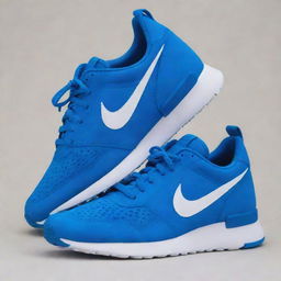 Modern Nike shoes in a striking shade of blue