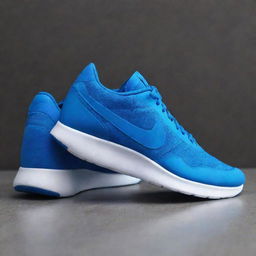 Modern Nike shoes in a striking shade of blue