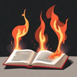 Visualize a dramatic scene where a person is closing a book, symbolizing the end of a chapter in life, while another person is burning a book, representing the complete end of a story or phase