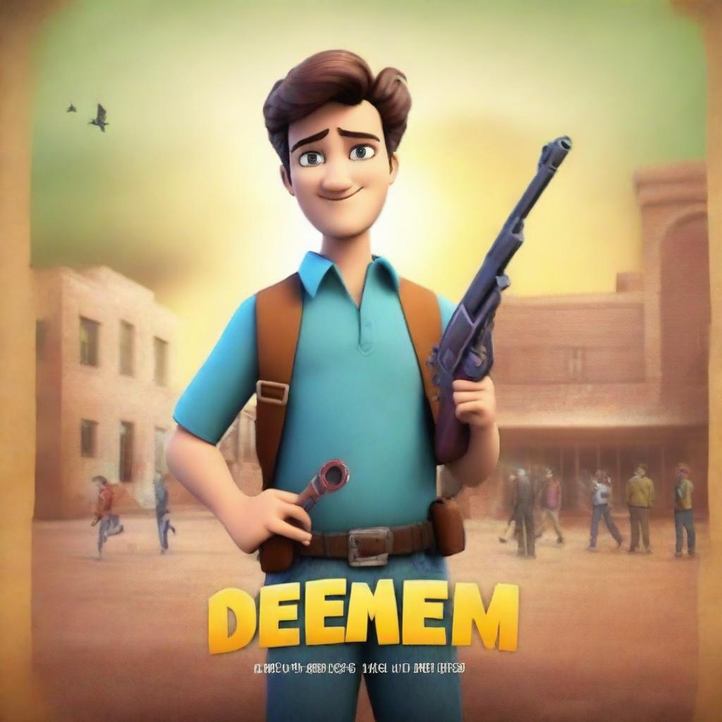 Create an animated movie poster with the title 'Deemer'