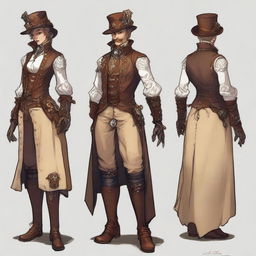 Representación de un NPC de rol steampunk/renacentista