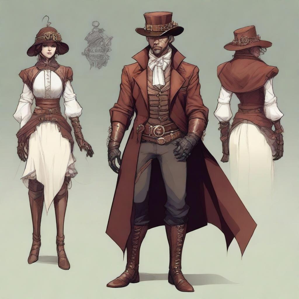 Representación de un NPC de rol steampunk/renacentista