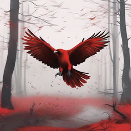 Create an image depicting the scene of 'The Kidnapping of the Red Crow'