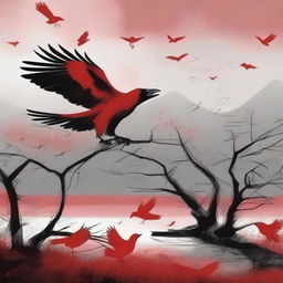 Create an image depicting the scene of 'The Kidnapping of the Red Crow'