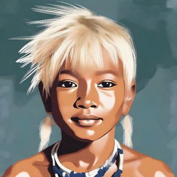 Create an image of a young indigenous boy with blonde hair.