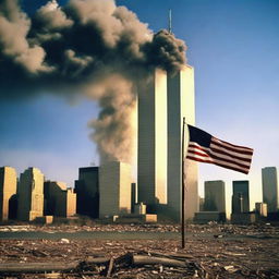 Create a respectful image commemorating the tragic events of September 11, 2001