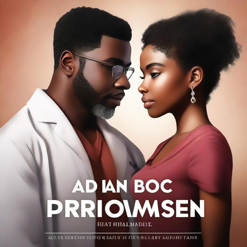 Design a book cover for a story about a forbidden romance between a black female student and a white male medical professor