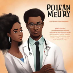 Design a book cover for a story about a forbidden romance between a black female student and a white male medical professor