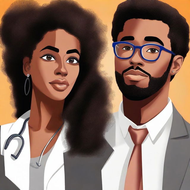 Design a book cover for a story about a forbidden romance between a black female student and a white male medical professor