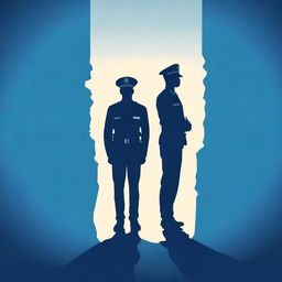 Generate a book cover with a Police Blue (dark blue) background to convey authority and seriousness