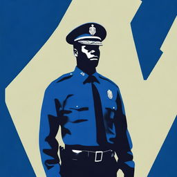 Generate a book cover with a Police Blue (dark blue) background to convey authority and seriousness