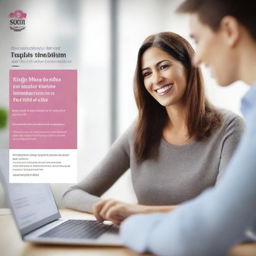 Create an image illustrating a guide for single mothers on how to secure a job using ChatGPT