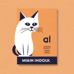 Create an image of a book cover featuring a stylized, graphic design of a cat