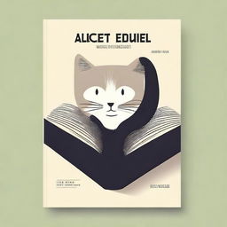 Create an image of a book cover with a graphic design featuring a cat