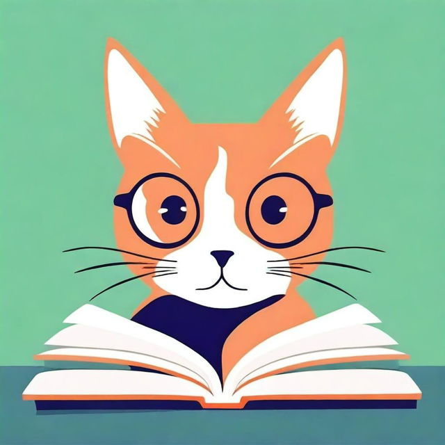 Create an image of a book cover with a graphic design featuring a cat