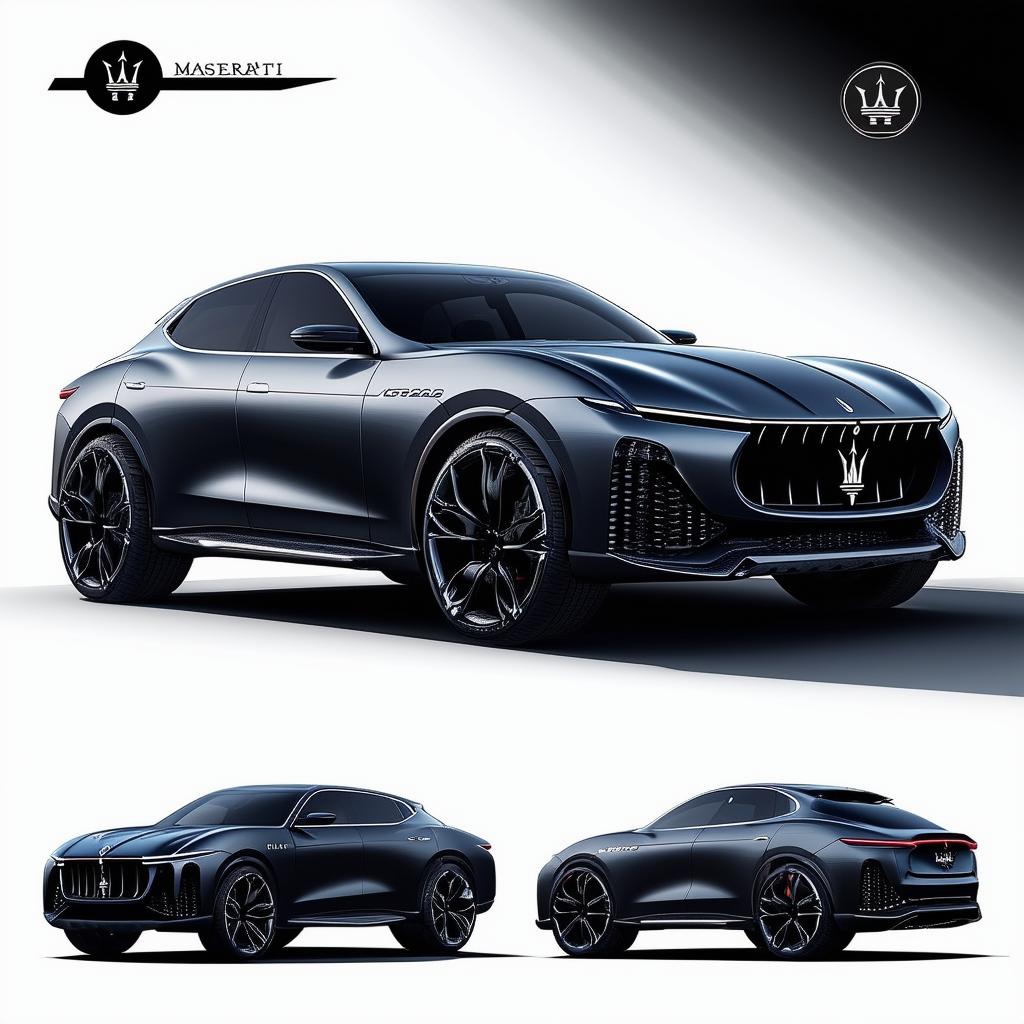 This is a concept of a hypothetical SUV designed by Maserati, maintaining the brand's distinctive aerodynamic design, high speed, and luxury while adding the versatility and spaciousness of an SUV