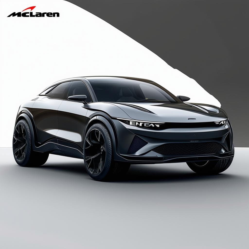 This is a concept of a hypothetical SUV designed by McLaren, maintaining the brand's distinctive aerodynamic design, extreme speed, and luxury while adding the practicality and space of an SUV